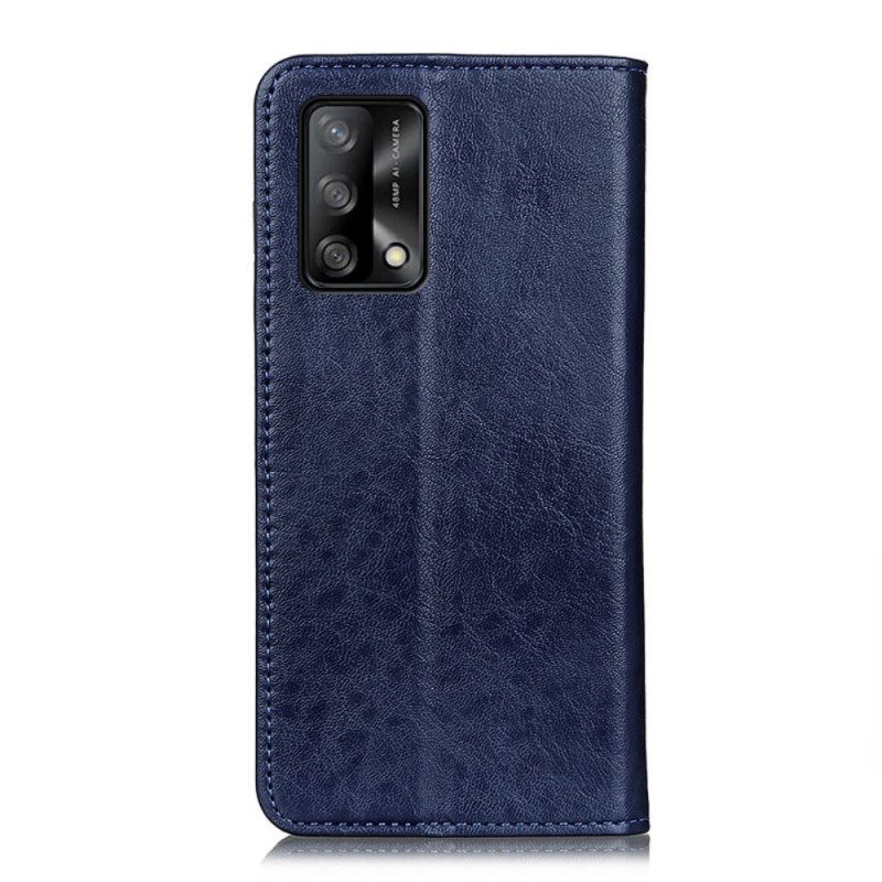 Bescherming Hoesje voor Oppo A74 4G Folio-hoesje Leer Textuur