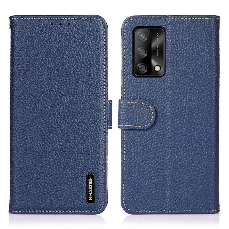 Flip Case voor Oppo A74 4G Echt Khazneh Litchi Leer