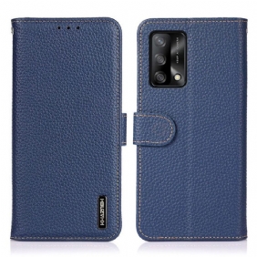 Flip Case voor Oppo A74 4G Echt Khazneh Litchi Leer