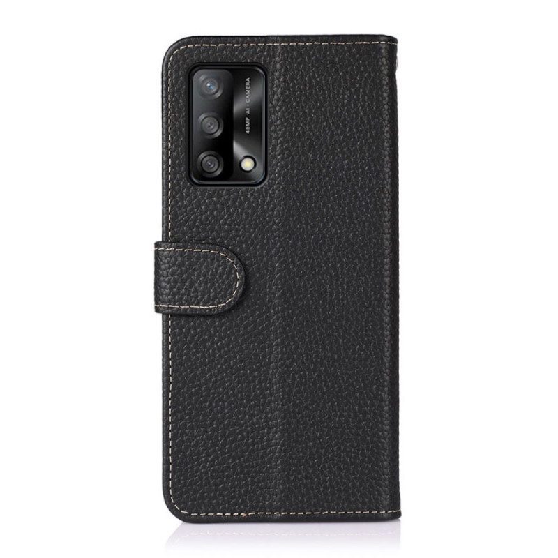 Flip Case voor Oppo A74 4G Echt Khazneh Litchi Leer