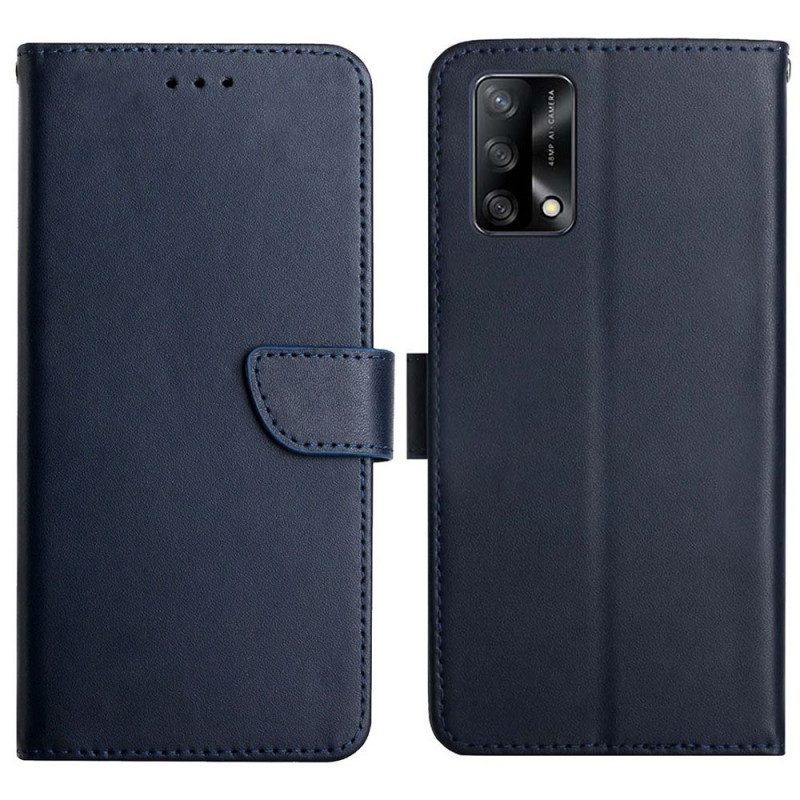 Flip Case voor Oppo A74 4G Echt Nappaleer