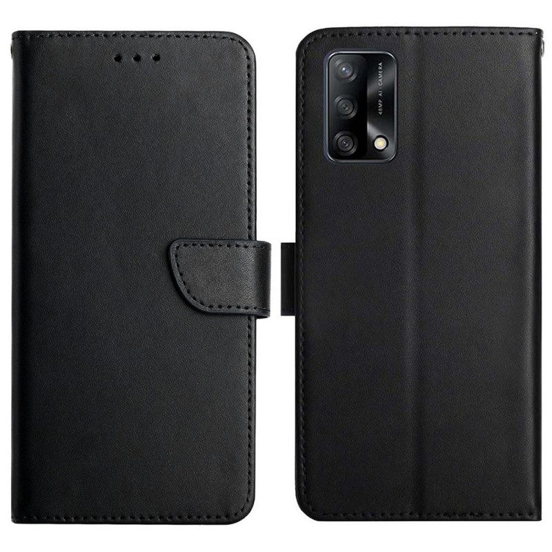 Flip Case voor Oppo A74 4G Echt Nappaleer