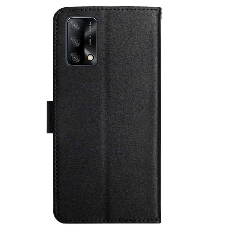 Flip Case voor Oppo A74 4G Echt Nappaleer