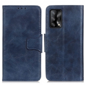 Flip Case voor Oppo A74 4G Split Lederen Omkeerbare Sluiting