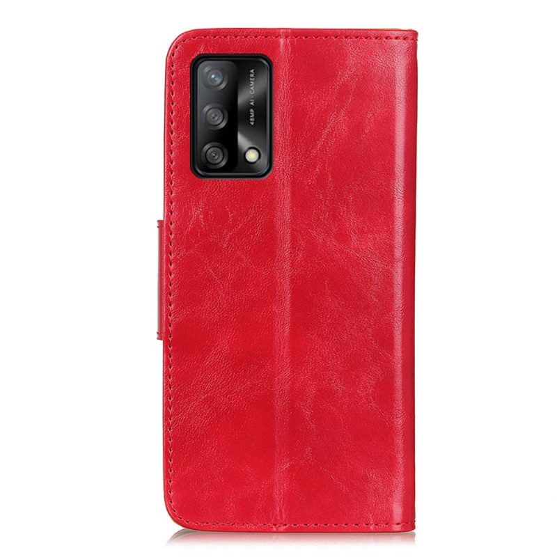 Flip Case voor Oppo A74 4G Split Lederen Omkeerbare Sluiting