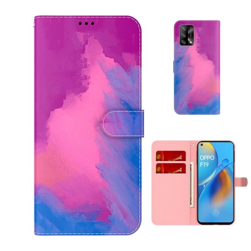 Flip Case voor Oppo A74 4G Waterverf