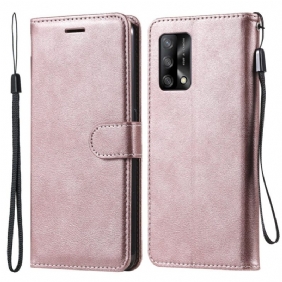 Folio-hoesje voor Oppo A74 4G Met Ketting Strappy Leereffect