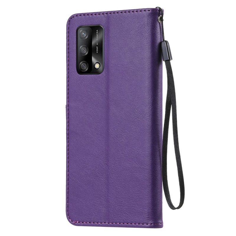 Folio-hoesje voor Oppo A74 4G Met Ketting Strappy Leereffect