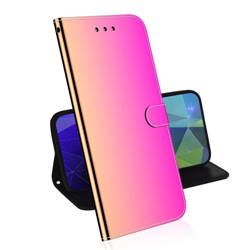 Folio-hoesje voor Oppo A74 4G Spiegelhoes Van Imitatieleer