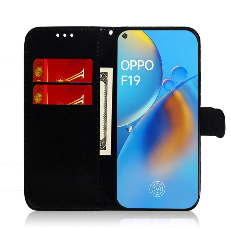 Folio-hoesje voor Oppo A74 4G Spiegelhoes Van Imitatieleer