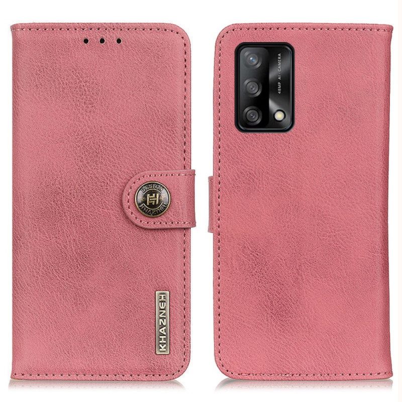 Leren Hoesje voor Oppo A74 4G Imitatieleer Khazneh