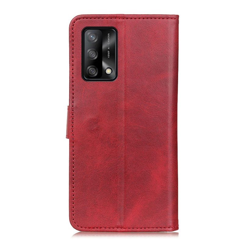 Leren Hoesje voor Oppo A74 4G Mat Retro Leereffect