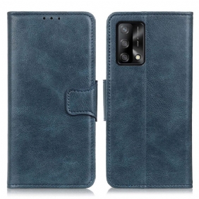 Leren Hoesje voor Oppo A74 4G Omkeerbare Sluiting Met Leereffect