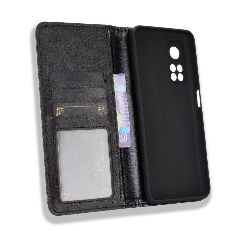 Bescherming Hoesje voor Xiaomi Mi 10T / 10T Pro Folio-hoesje Gestileerd Vintage Leereffect