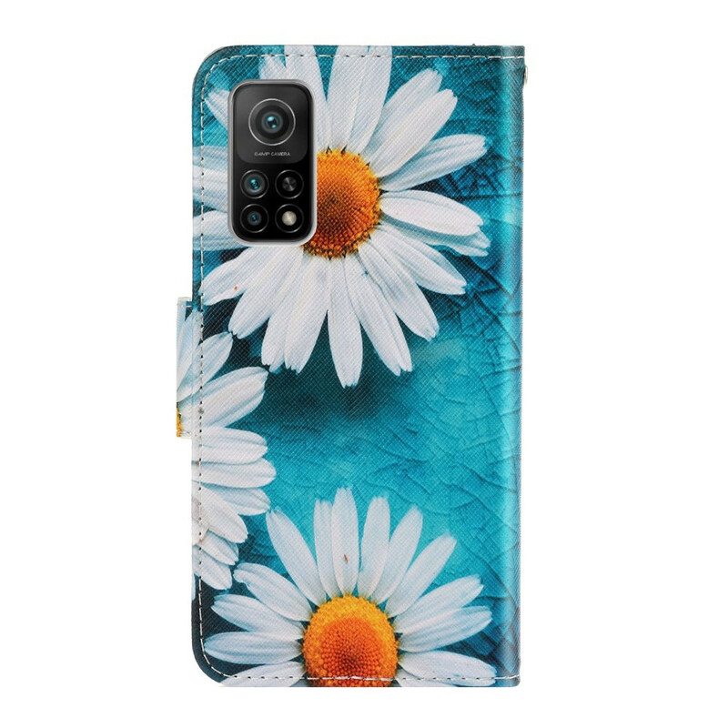 Flip Case voor Xiaomi Mi 10T / 10T Pro Met Ketting String Madeliefjes