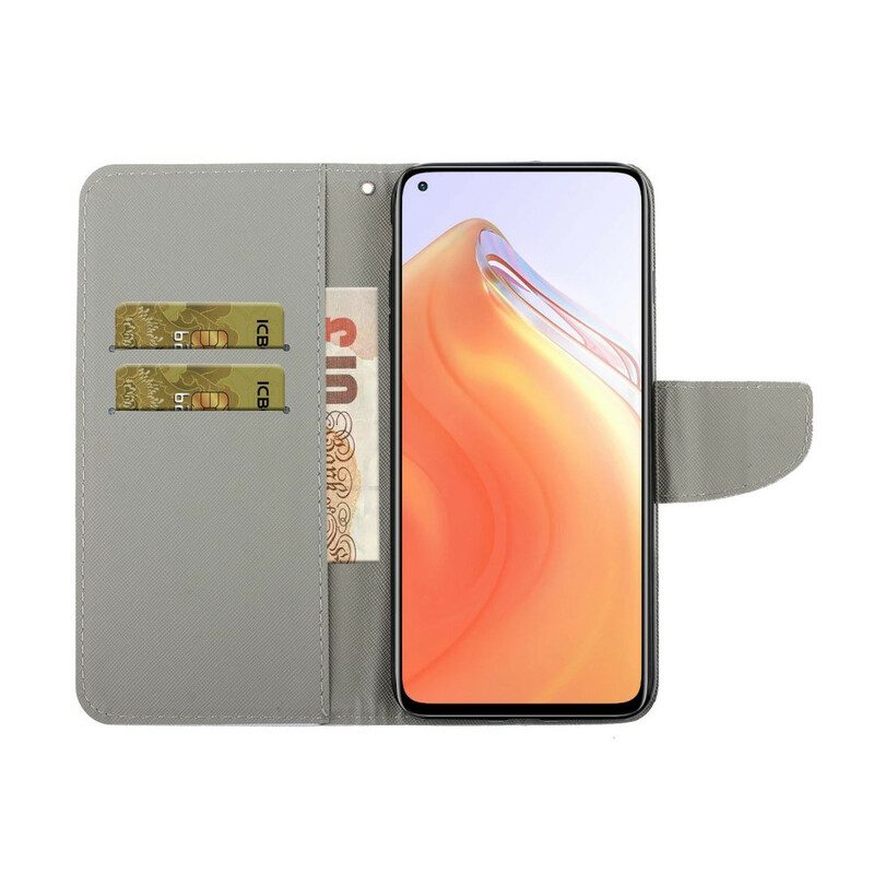 Flip Case voor Xiaomi Mi 10T / 10T Pro Met Ketting String Madeliefjes