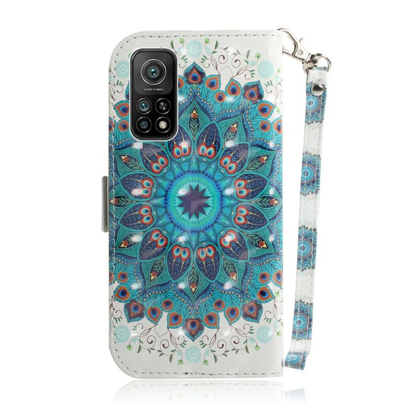 Folio-hoesje voor Xiaomi Mi 10T / 10T Pro Met Ketting Meesterlijke Mandala Met Riem