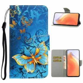 Folio-hoesje voor Xiaomi Mi 10T / 10T Pro Met Ketting Vlinderbandvariaties