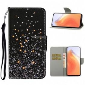 Folio-hoesje voor Xiaomi Mi 10T / 10T Pro Sterren En Pailletten Met Lanyard