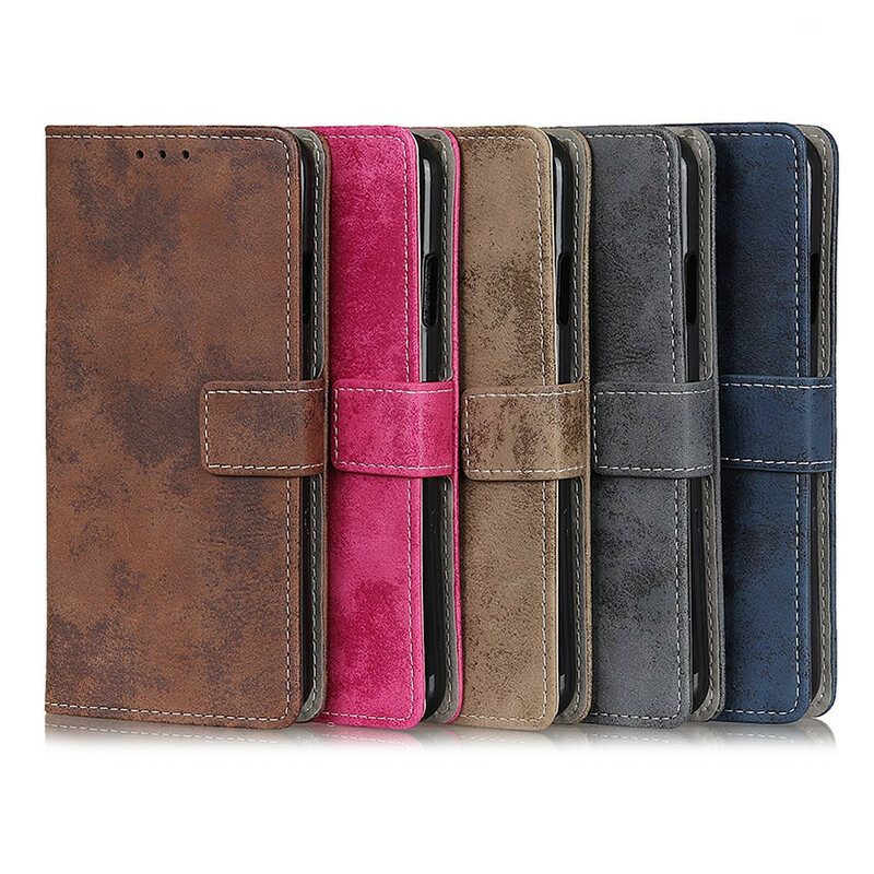 Folio-hoesje voor Xiaomi Mi 10T / 10T Pro Vintage Leereffect