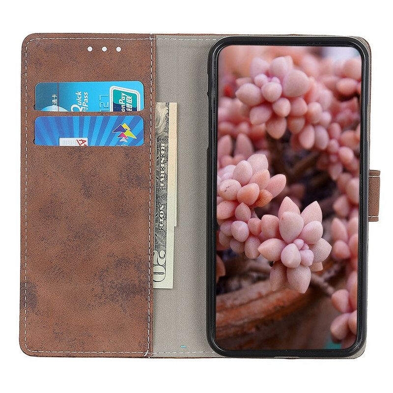 Folio-hoesje voor Xiaomi Mi 10T / 10T Pro Vintage Leereffect