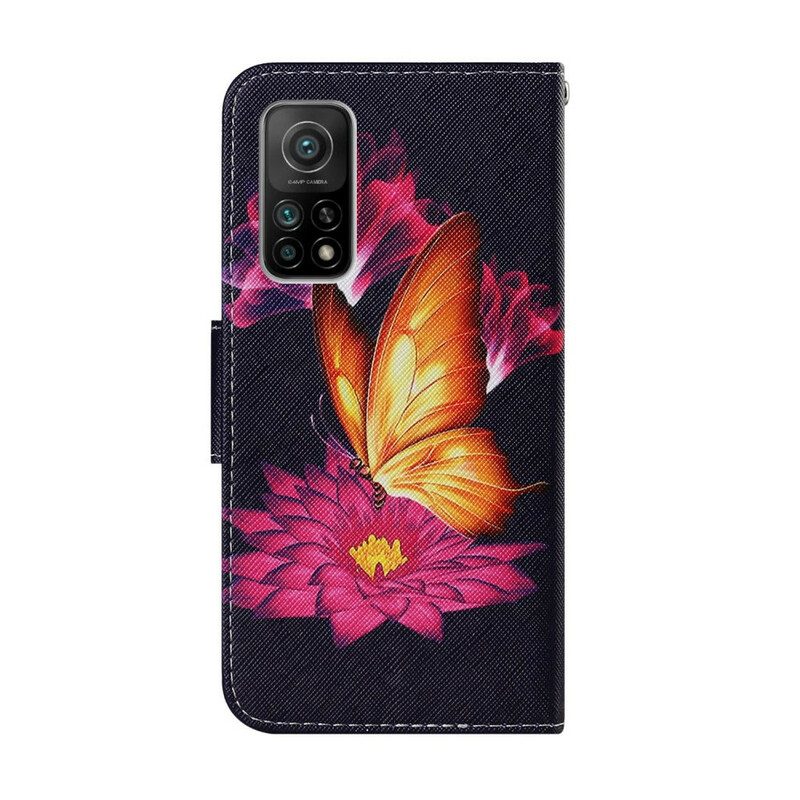 Folio-hoesje voor Xiaomi Mi 10T / 10T Pro Vlinder En Lotus