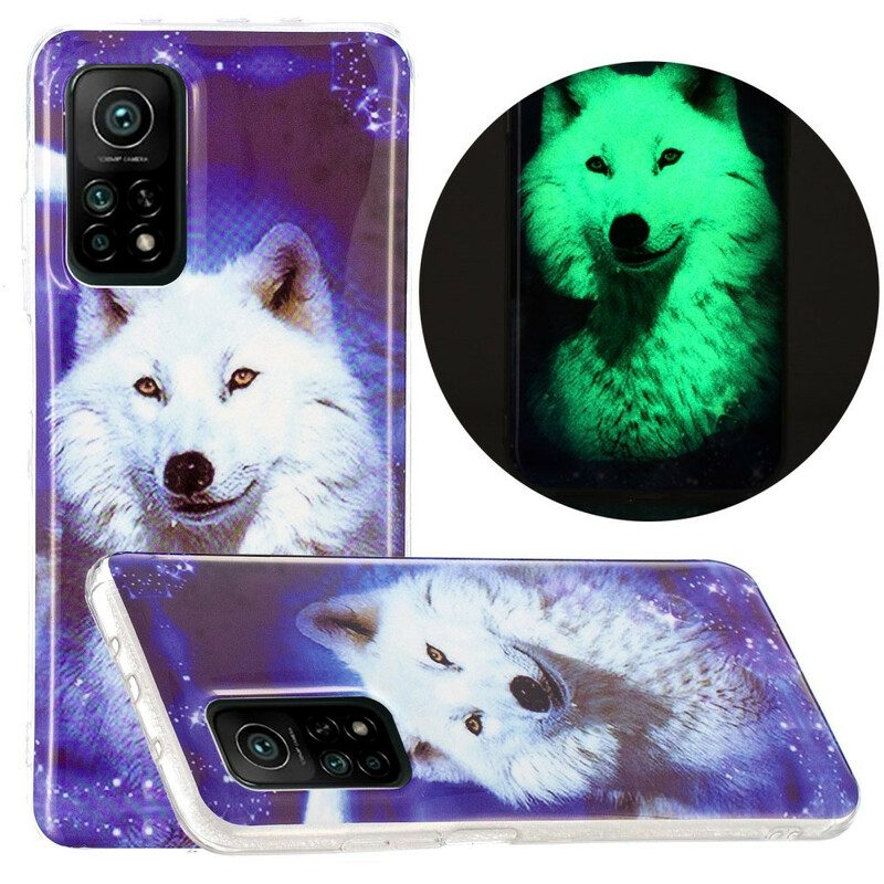 Hoesje voor Xiaomi Mi 10T / 10T Pro Fluorescerende Wolf-serie