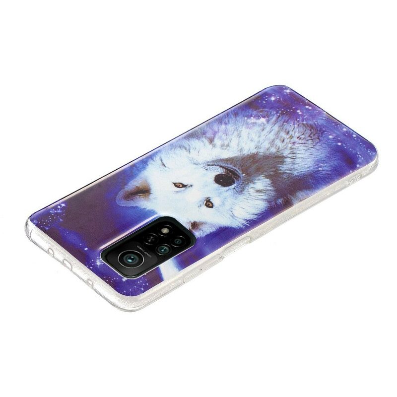 Hoesje voor Xiaomi Mi 10T / 10T Pro Fluorescerende Wolf-serie