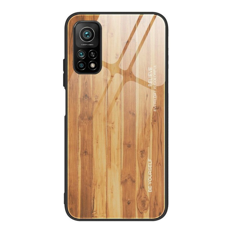 Hoesje voor Xiaomi Mi 10T / 10T Pro Houtdesign Gehard Glas