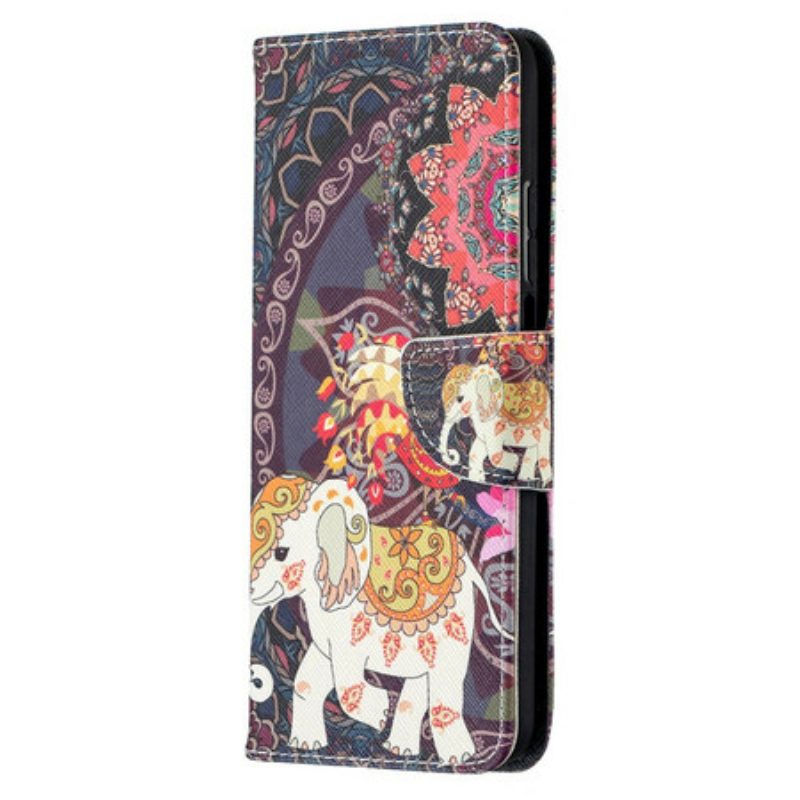 Leren Hoesje voor Xiaomi Mi 10T / 10T Pro Indische Olifanten