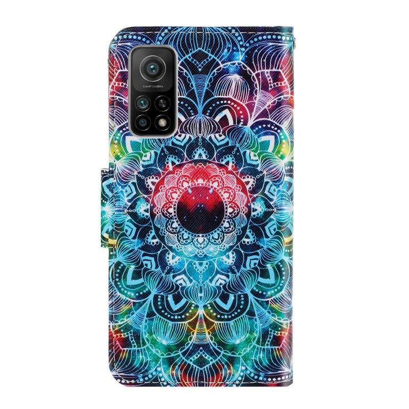 Leren Hoesje voor Xiaomi Mi 10T / 10T Pro Met Ketting Flitsende Strappy Mandala