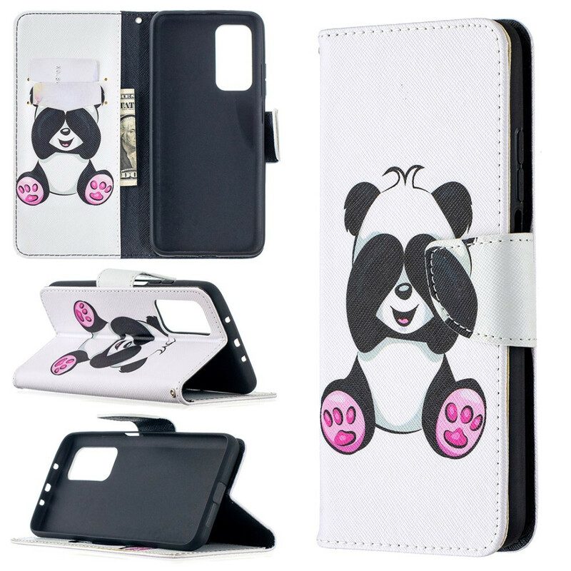 Leren Hoesje voor Xiaomi Mi 10T / 10T Pro Panda-plezier