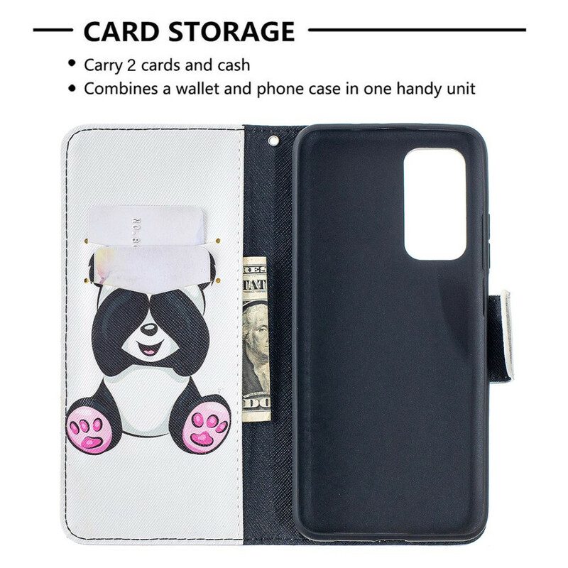 Leren Hoesje voor Xiaomi Mi 10T / 10T Pro Panda-plezier