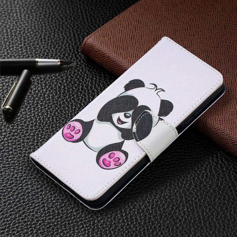 Leren Hoesje voor Xiaomi Mi 10T / 10T Pro Panda-plezier