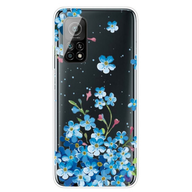 Telefoonhoesje voor Xiaomi Mi 10T / 10T Pro Boeket Van Blauwe Bloemen