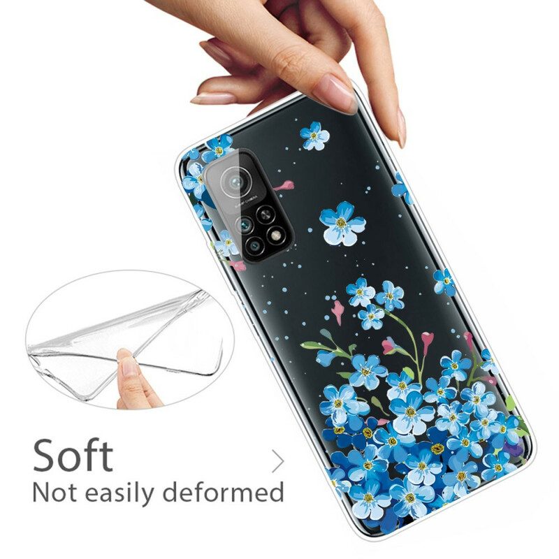 Telefoonhoesje voor Xiaomi Mi 10T / 10T Pro Boeket Van Blauwe Bloemen