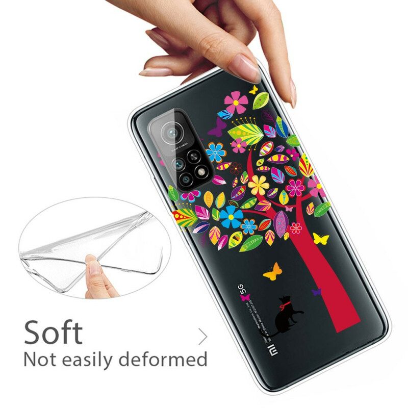 Telefoonhoesje voor Xiaomi Mi 10T / 10T Pro Kat Onder De Kleurrijke Boom