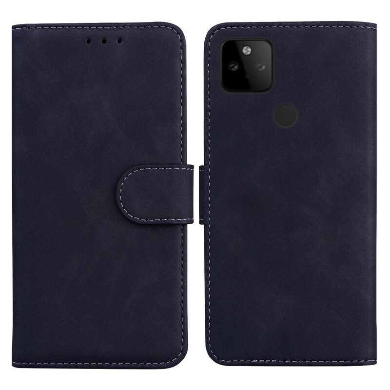 Folio-hoesje voor Google Pixel 5A Monochroom Leereffect