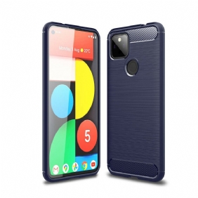 Hoesje voor Google Pixel 5A Geborstelde Koolstofvezel