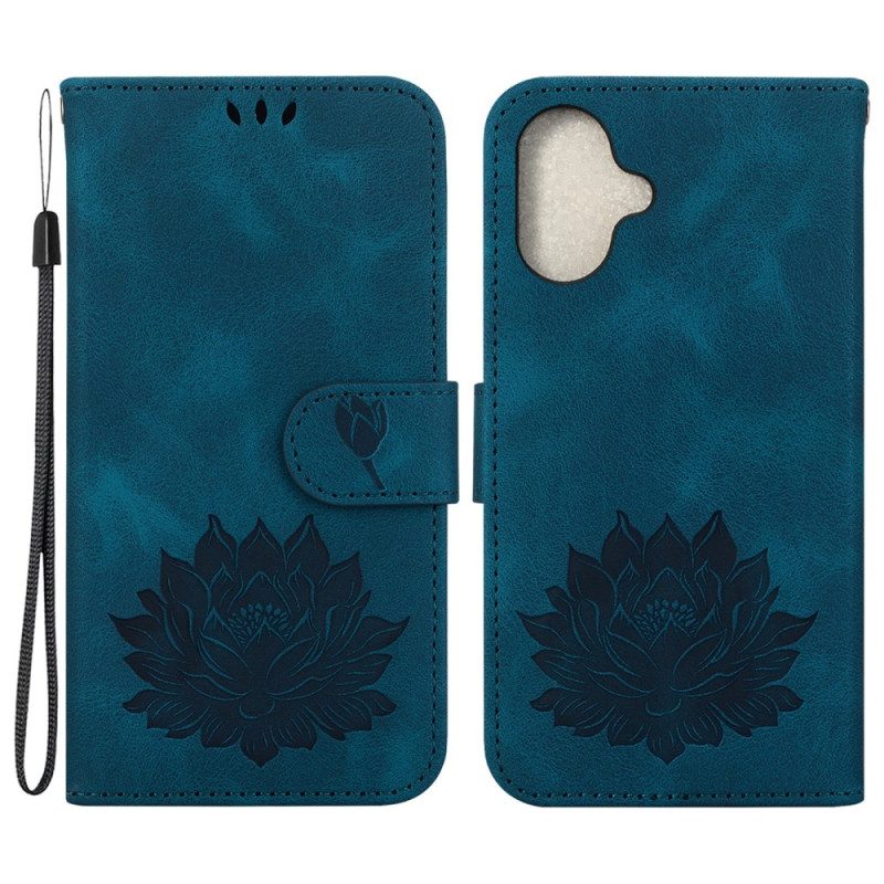 Bescherming Hoesje iPhone 16 Plus Lotus Met Riem