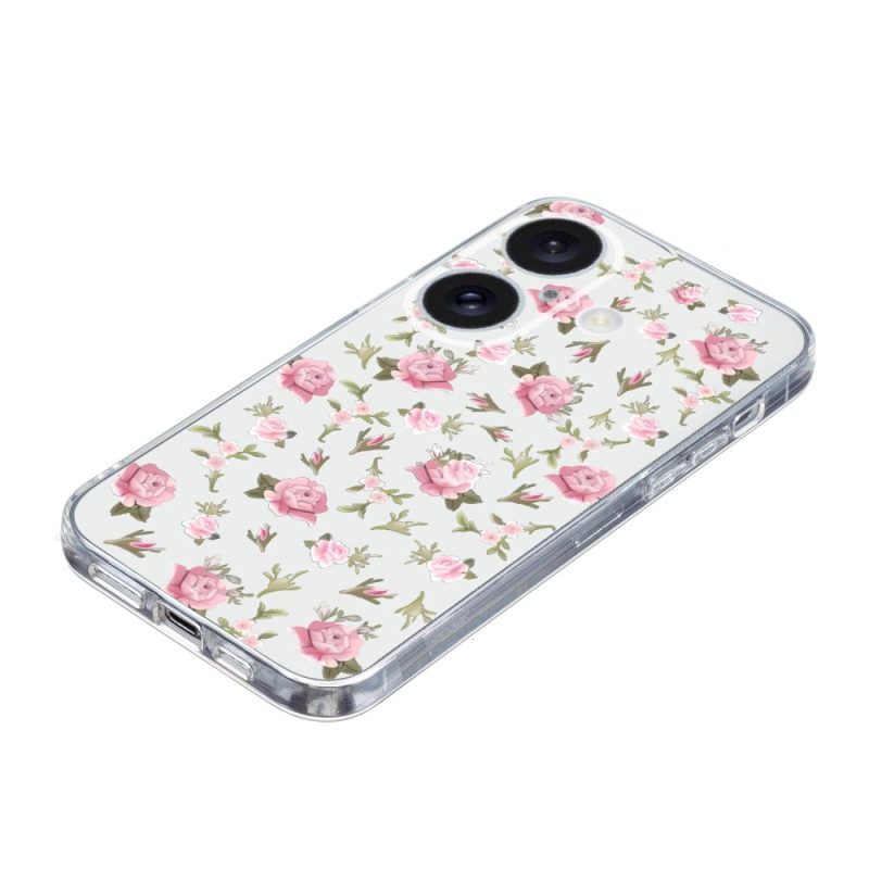 Cover Hoesje iPhone 16 Plus Telefoonhoesje Kleine Roze Bloemen