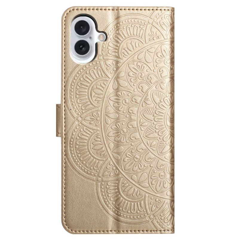 Folio-hoesje iPhone 16 Plus Mandala-riempatroon