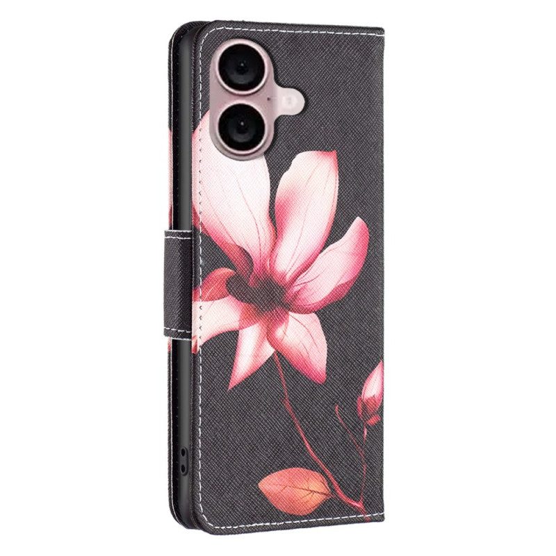 Folio-hoesje iPhone 16 Plus Telefoonhoesje Lotus