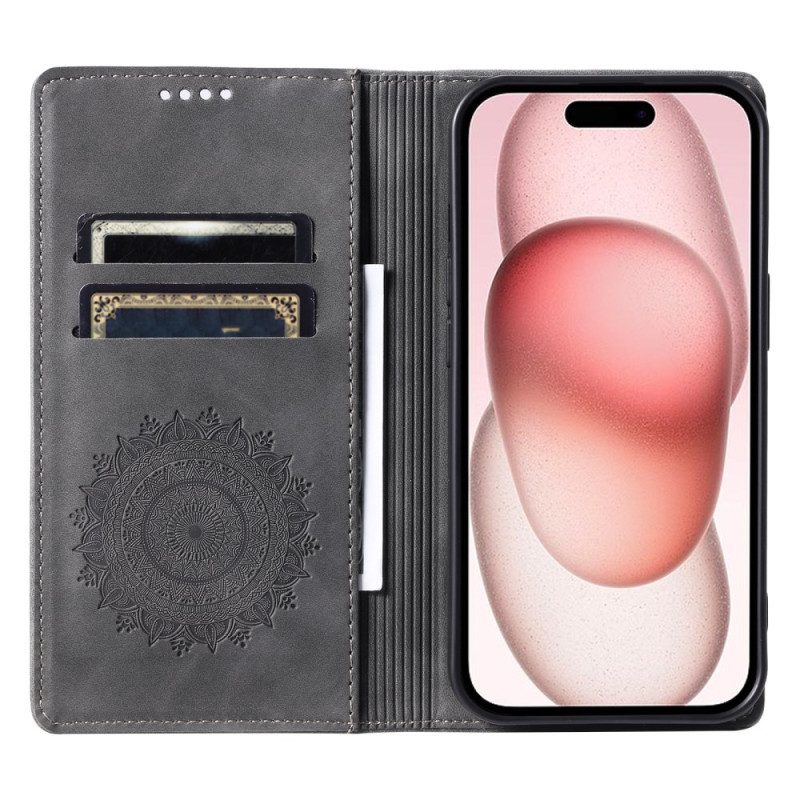 Folio-hoesje Voor iPhone 16 Plus Mandala Suède-effect