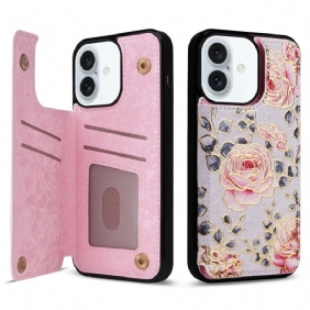 Hoesje iPhone 16 Plus Bloemen Rfid-bescherming Bescherming Hoesje