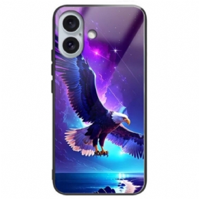 Hoesje iPhone 16 Plus Flying Eagle Gehard Glas