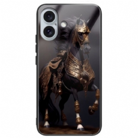 Hoesje iPhone 16 Plus Gemaskerd Paard Van Gehard Glas Bescherming Hoesje