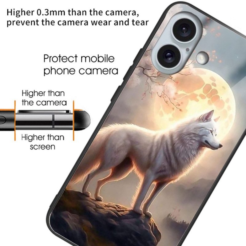 Hoesje iPhone 16 Plus Maanlicht Wolf Gehard Glas