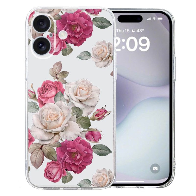 Hoesje iPhone 16 Plus Mooie Pioenrozen