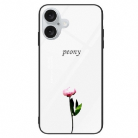 Hoesje iPhone 16 Plus Pioenroos Gehard Glas Bescherming Hoesje